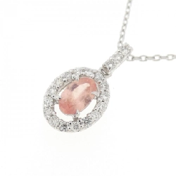 K18WG Đá Rhodochrosite Dây Chuyền 0.25CT - Hàng hiệu Chính hãng 856384