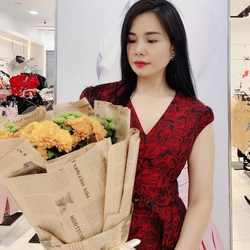 Đầm gấm hoạ tiết cổ V 442867
