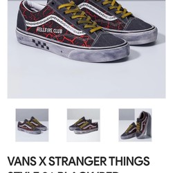 Giày VANS X STRANGER THINGS, size 41, màu đen đỏ, hàng chính hãng mới xài được đúng 1 lần 79607