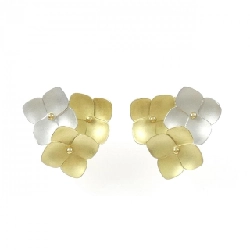 Bông tai hoa K18YG/K14WG - Hàng hiệu Chính hãng