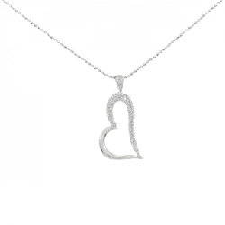 K18WG Dây chuyền kim cương hình trái tim 0.24CT - Hàng hiệu Chính hãng