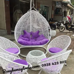 Xích đu kèm bàn ghế mây nhựa ban công 731055