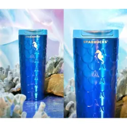 Bán ly Starbucks inox vảy cá xanh (Mermaid Scale) 🧜‍♀️💙
