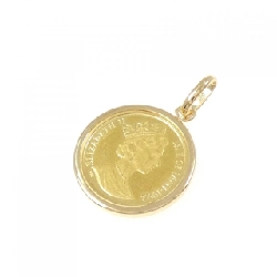 K18YG(枠) Đồng xu Mặt dây chuyền - Hàng hiệu Authentic
