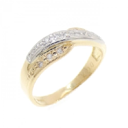 Nhẫn kim cương K18YG/PT900 0.07CT - Hàng hiệu Authentic