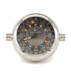 Đồng hồ bàn Louis Vuitton Tambour Dual Time Table Clock Trunk Q1Q030 SS Quartz - Hàng hiệu Authentic