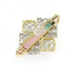 K18YG/PT900 Đá màu Brooch - Hàng hiệu Authentic 869291