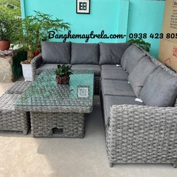 Sofa góc nhựa giả mây hiện đại 536731
