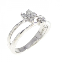 Nhẫn kim cương hoa K14WG 0.15CT