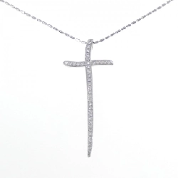 K18WG Dây chuyền kim cương chéo 1.00CT - Hàng hiệu chính hãng