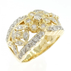 Nhẫn kim cương hoa K18YG/K18WG 0.50CT