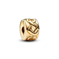 Charm Bấm Mạ Vàng 14k Pandora Moments Nút Thắt Trái Tim 382252