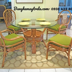 Bộ bàn ghế ăn mây hiện đại 473174