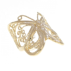 Nhẫn kim cương bướm K18YG 0.02CT - Hàng hiệu Authentic