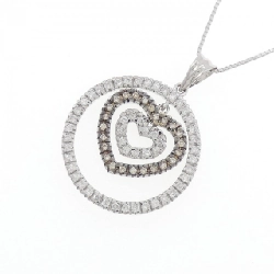 K18WG Dây chuyền kim cương hình trái tim 0.60CT - Hàng hiệu Chính hãng 866225