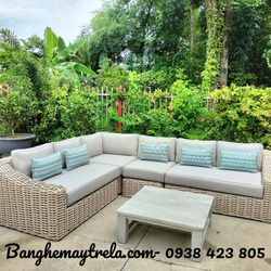 Sofa góc nhựa giả mây hiện đại 536731