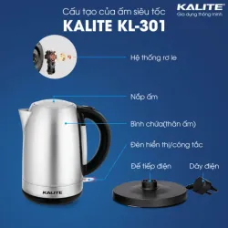 Ấm đun siêu tốc KALITE KL-301 dung tích 1,7 lít 732559