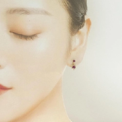 K18YG Bông tai Ruby - Hàng hiệu Chính hãng 872609