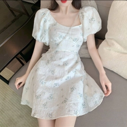 Váy Linen tay bồng mới newtag sz S form to