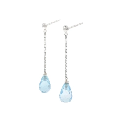 PT900 Blue Topaz Earrings - Hàng hiệu Authentic 870140