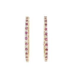 K18YG Bông tai Ruby 1.63CT - Hàng hiệu Chính hãng