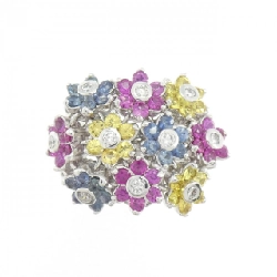 Nhẫn Sapphire Hoa K18WG 1.95CT - Hàng hiệu Chính hãng 853741