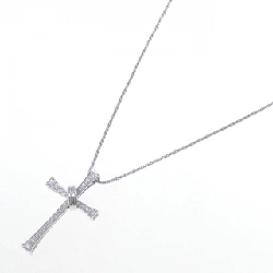 K18WG Dây chuyền kim cương chéo 0.45CT - Hàng hiệu Authentic 862609