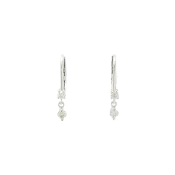 K18WG Bông tai kim cương 0.2CT - Hàng hiệu Chính hãng