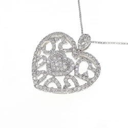 K18WG Dây chuyền hình trái tim kim cương 0.81CT - Hàng hiệu Chính hãng 867502