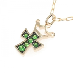 K18PG/K18BG Đan chéo × Vương miện Đá garnet Dây chuyền 0.24CT - Hàng hiệu Chính hãng 864564