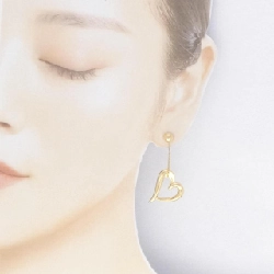 K18YG Bông tai hình trái tim - Hàng hiệu Chính hãng 873454