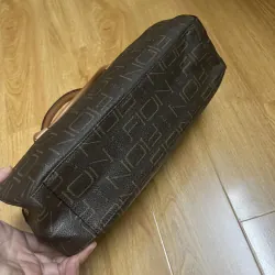 Túi nữ phom trống 30*17*8 da thật & canvas 2hand 1017582