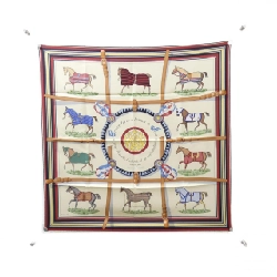Khăn lụa Hermès COUVERTURES ET TENUES DE JOUR カレ 001356S