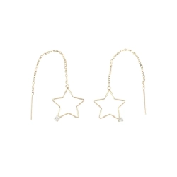 K10YG Ngôi sao Bông tai Cubic - Hàng hiệu Chính hãng