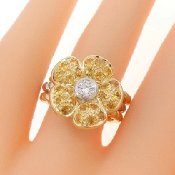 Nhẫn hoa sapphire 1.25CT K18YG/PT900/K18PG - Hàng hiệu Authentic 848274