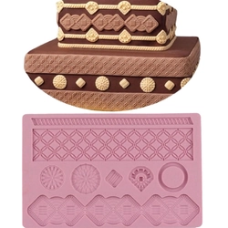 Khuôn silicon làm viền bánh, rau câu, fondant viền mắc xích - Mã số 1157 338444