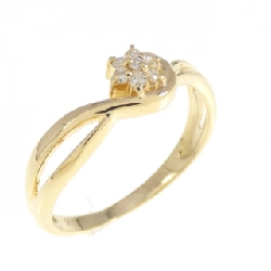 Nhẫn kim cương hoa K18YG 0.05CT