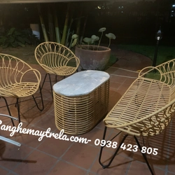Bàn ghế mây nhựa thiết kế thanh mảnh 463485
