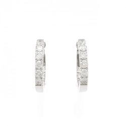 K18WG Bông tai kim cương 2.04CT - Hàng hiệu Chính hãng