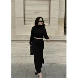 Set chân váy body BIGSIZE và áo croptop 754213