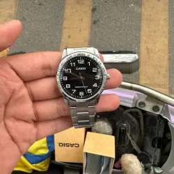 Đồng hồ Casio chính hãng kim loại màu bạc Size trung bình