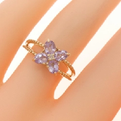 Nhẫn Amethyst K10YG Hoa 672869