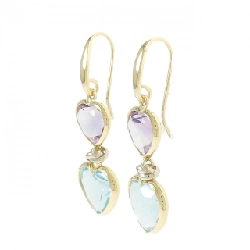 Bông tai Amethyst 750YG hình trái tim - Hàng hiệu Authentic 875499