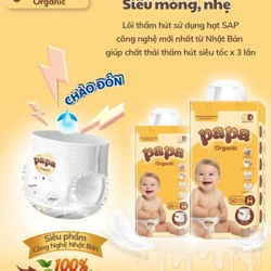 Tã bỉm Papa organic công nghệ Nhật bịch 50  miếng size S đến 5XL 215550