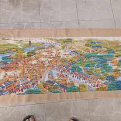Tranh thêu chữ thập thành phẩm Cô Tô Phồn Hoa Đồ 225x70cm 495669