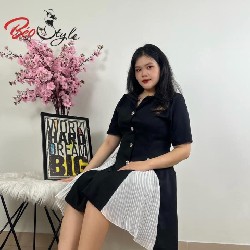 Đầm phối dập ly DABS048 - Đen - 3XL