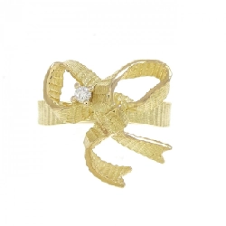 Nhẫn kim cương 750YG hình ruy băng 0.03CT - Hàng hiệu Authentic 848730