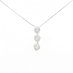 K18WG Dây chuyền kim cương ba viên 1.00CT - Hàng hiệu Chính hãng