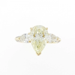 Nhẫn kim cương K18YG 2.046CT VLY SI1 hình giọt nước - Hàng hiệu Authentic 874208