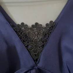 Đầm đi tiệc. Màu xanh navy. Met58 mặc dài tới cổ chân.  893588